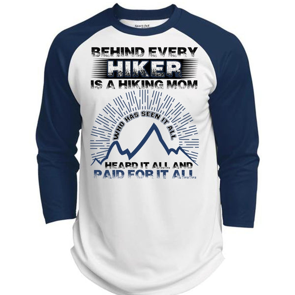 Behind Every Hiker Is A Hiking Mom T Shirt, I Love Hiking T Shirt, Awesome T-Shirts  (Polyester Game Baseball Jersey)