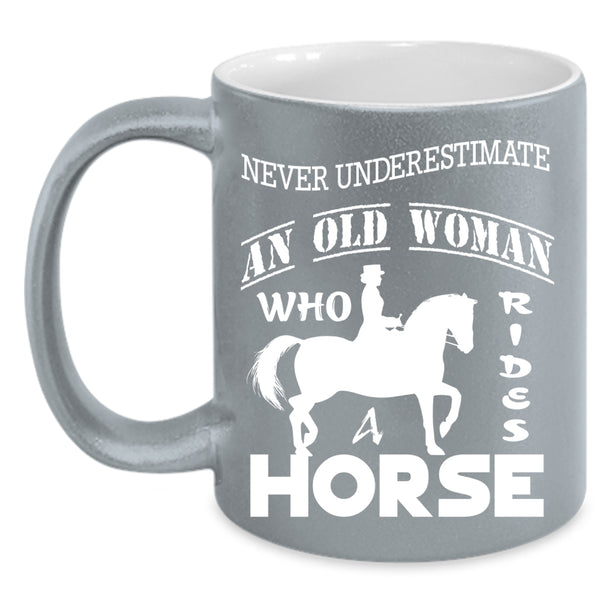 An Old Woman Rides A Horse Coffee Mug, Awesome Grandmas Coffee Cup