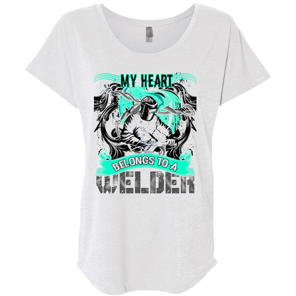 My Heart Belongs To A Welder T Shirt, I Love Welder T Shirt, Awesome T-Shirts
