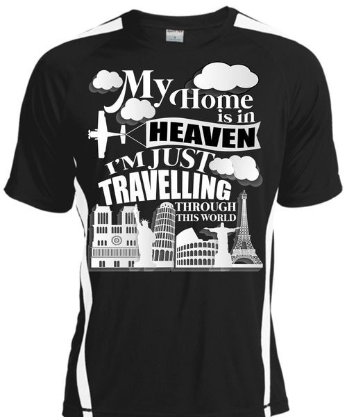 A black t-shirt with the shopify logo