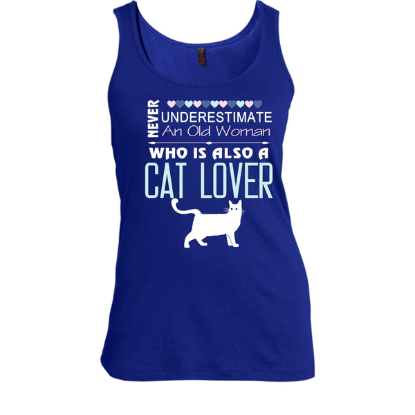 Never Underestimate An Old Woman Shirt, Who Is Also A Cat Lover Shirt
