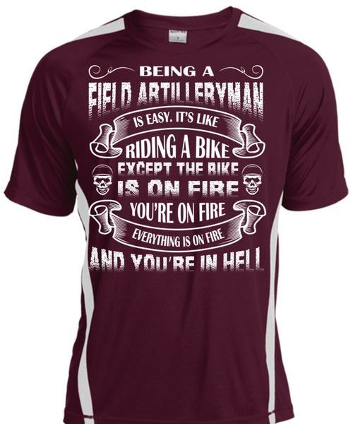 Being A Field Artilleryman Is Easy T Shirt, Diding A Bike T Shirt