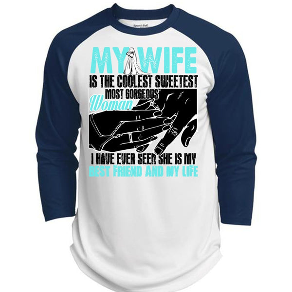 My Wife Is The Coolest T Shirt, I Love My Wife T Shirt, Awesome T-Shirts  (Polyester Game Baseball Jersey)