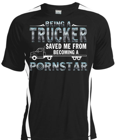 A black t-shirt with the shopify logo