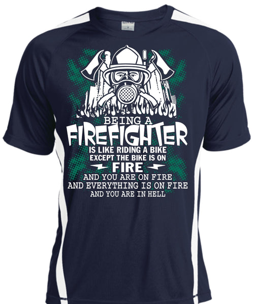 Being A Firefighter T Shirt, Riding A Bike T Shirt, Cool Shirt