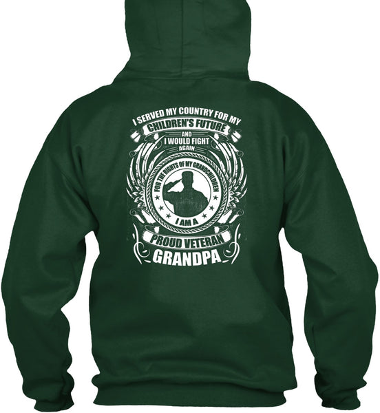 I Am A Proud Veteran Grandpa T Shirt, Children's Future T Shirt