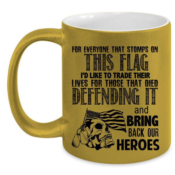 Funny Gift For Veterans Coffee Mug, Cool American Flag Accent Mug