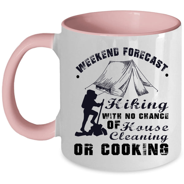 Outdoor Coffee Mug, Weekend Forecast Hiking Accent Mug