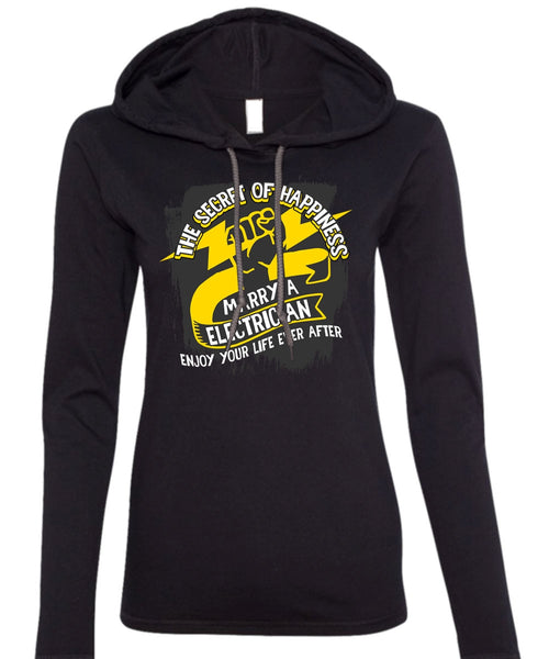 Marry A Electrician T Shirt, Being An Electrician T Shirt (Anvil Ladies Ringspun Hooded)