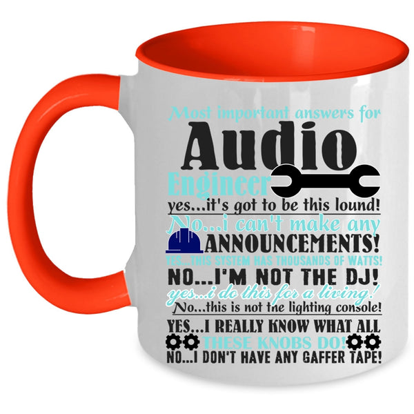Best Gift For Engineers Coffee Mug, Audio Engineer Accent Mug