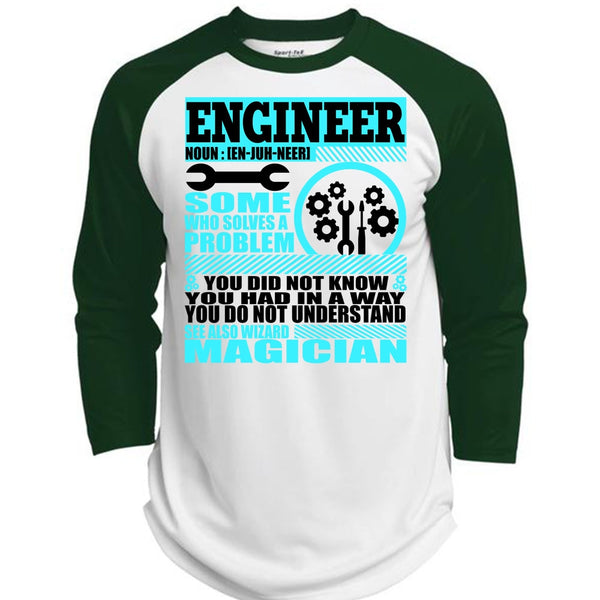 Engineer Who Solves A Problem T Shirt, I Love Engineer T Shirt, Awesome T-Shirts  (Polyester Game Baseball Jersey)