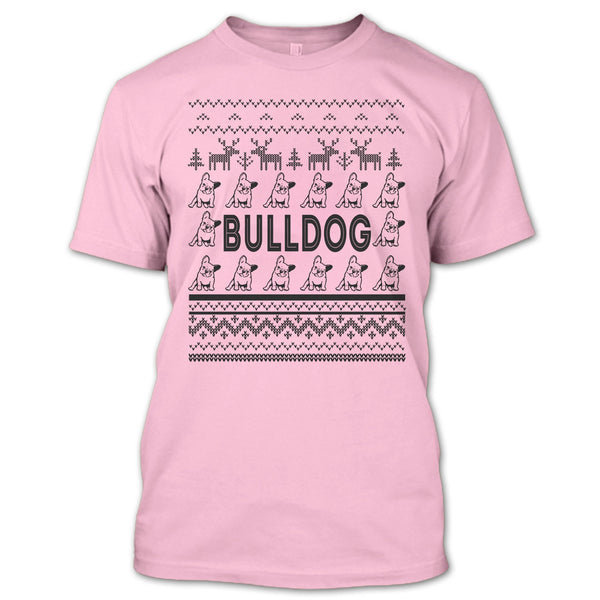 Bulldog T Shirt, Dog Merry Christmas T Shirt