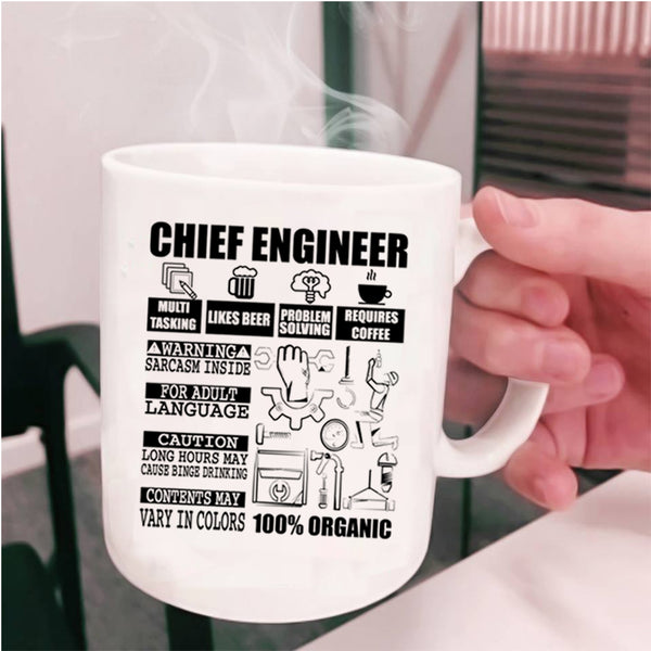 Cool Gift For Engineers Coffee Mug, Chief Engineer Cup