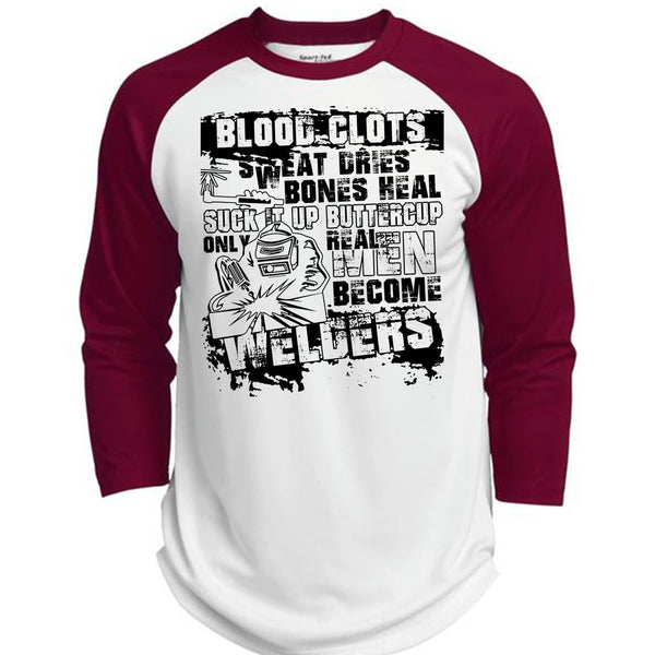Real Men Become Welders T Shirt, I Love Welding T Shirt, Awesome T-Shirts  (Polyester Game Baseball Jersey)