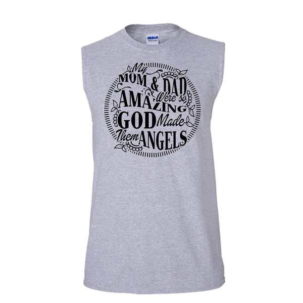 My Mom & Dad T Shirt, Coolest Mom And Dad Tank Top (Men's Cotton Sleeveless)