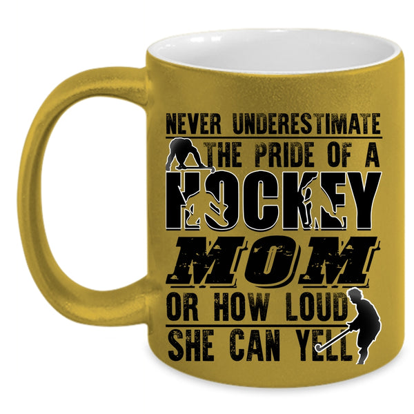Cute Hockey Mom Coffee Mug, The Pride Of A Hockey Mom Accent Mug