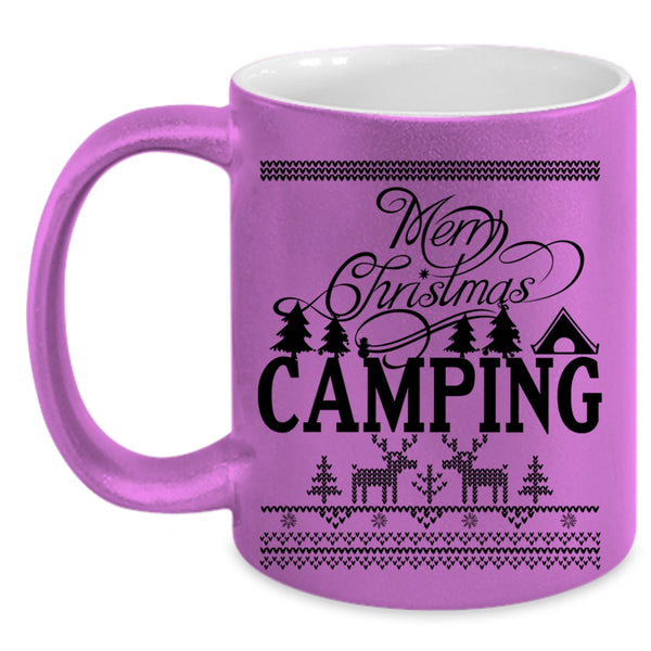 Camping Coffee Mug, Merry Christmas Accent Mug