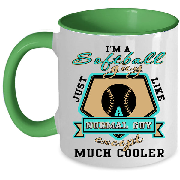 Best Gift For My Son Coffee Mug, I'm A Softball Guy Accent Mug