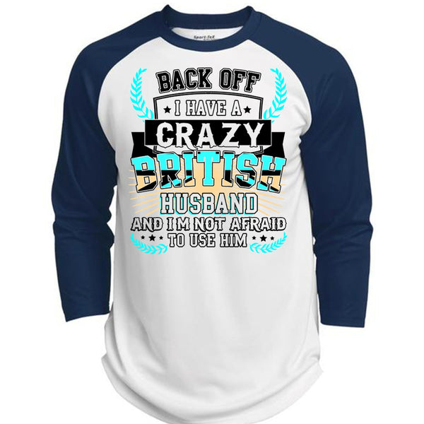 I Have A Crazy British Husband T Shirt, I Love Husband T Shirt, Awesome T-Shirts  (Polyester Game Baseball Jersey)