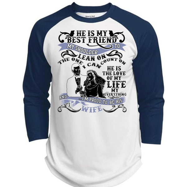 He Is My Best Friend T Shirt, I Love Husband T Shirt, Awesome T-Shirts  (Polyester Game Baseball Jersey)