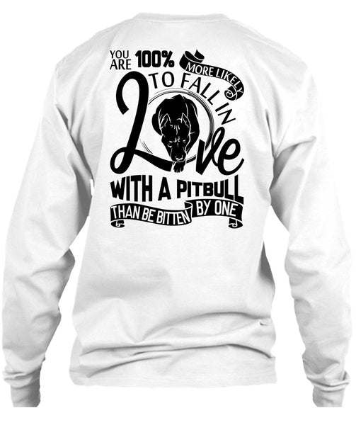Fall In Love With A Pit Bull T Shirt, I Love Dog T Shirt