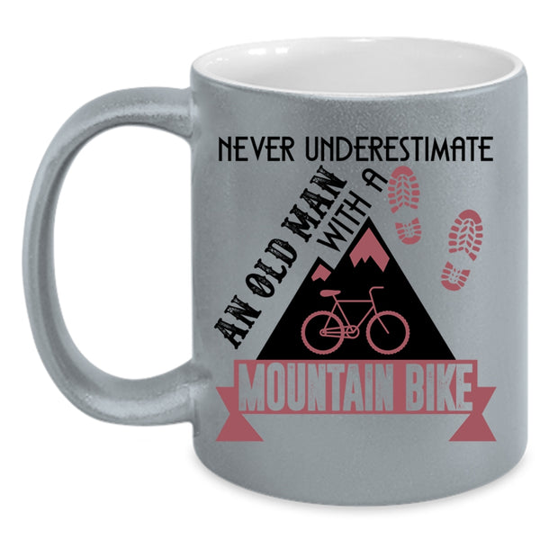 Cute Grandpa Coffee Mug, An Old Man With A Mountain Bike Accent Mug