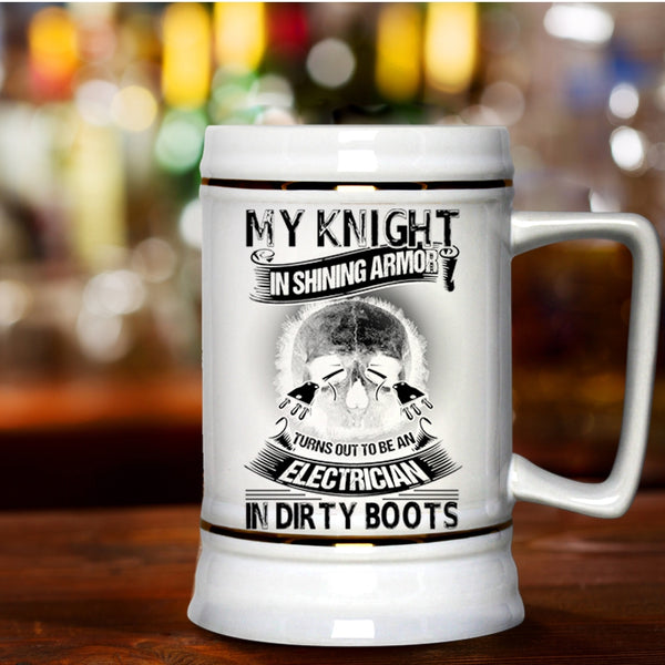 Cool Electricians Beer Stein 22oz, To Be An Electrician In Dirty Boots Beer Mug