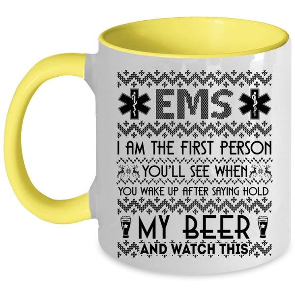 Christmas Gift For Nurses Coffee Mug, EMS Accent Mug