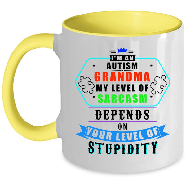 Cute Autism Grandma Coffee Mug, I'm An Autism Grandma Accent Mug
