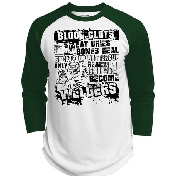 Real Men Become Welders T Shirt, I Love Welding T Shirt, Awesome T-Shirts  (Polyester Game Baseball Jersey)