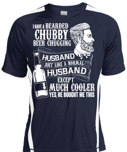 I Have A Bearded Chubby Beer Chugging Husband T Shirt, Being A Husband T Shirt, Cool Shirt