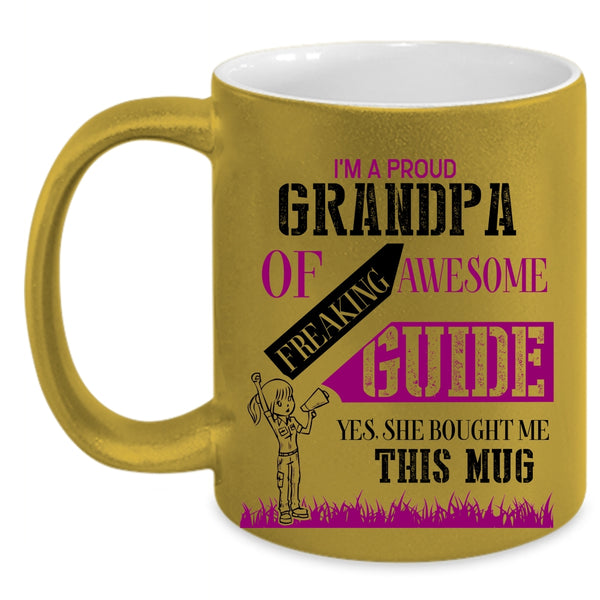 Cool Grandpas Coffee Mug, I'm A Proud Grandpa Of Awesome Guide Accent Mug