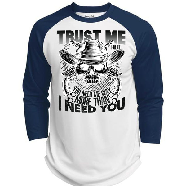 Trust Me Police T Shirt, I Love Police T Shirt, Awesome T-Shirts  (Polyester Game Baseball Jersey)