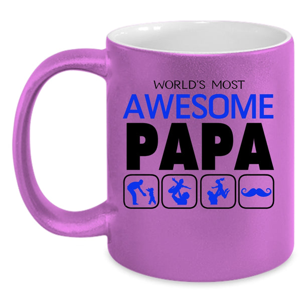 Awesome Papa Coffee Mug, World's Most Awesome Papa Accent Mug
