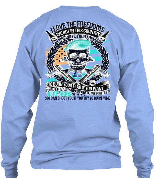 I Love The Freedoms T Shirt, I Love Veteran T Shirt