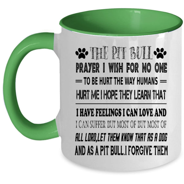 Cool Gift For Pit Bull Lovers Coffee Mug, The Pit Bull Prayer Accent Mug