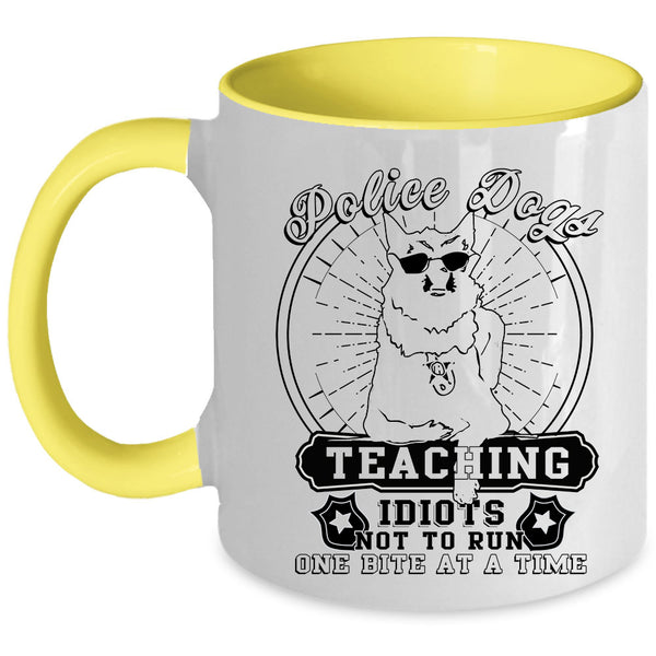 Cool Dogs Coffee Mug, Police Dogs Teaching Accent Mug