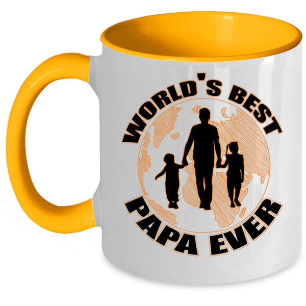 Awesome Papa Coffee Mug, World's Best Papa Ever Accent Mug
