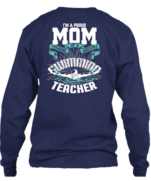I'm A Proud Mom T Shirt, Awesome Swimming Teacher T Shirt