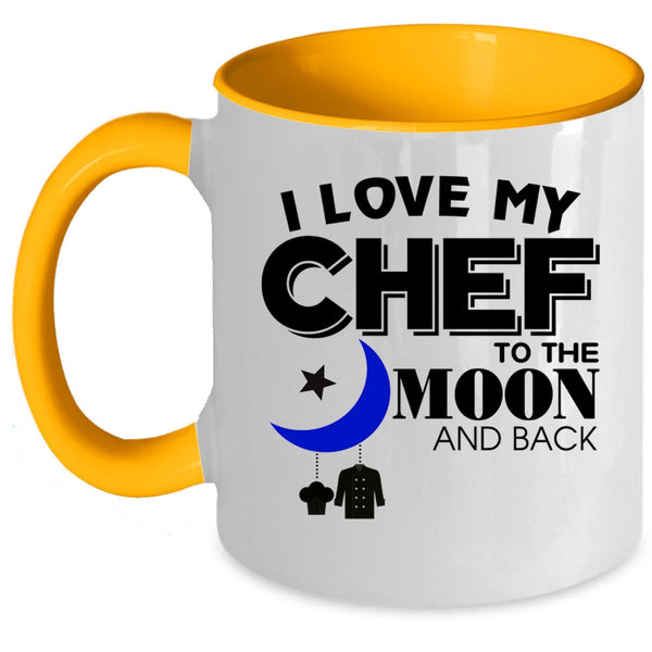 Gift For Chef's Husband Coffee Mug, I Love My Chef Accent Mug