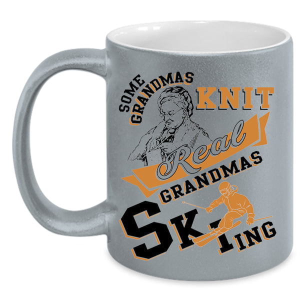 Awesome Grandmas Coffee Mug, Real Grandmas Skiing Accent Mug