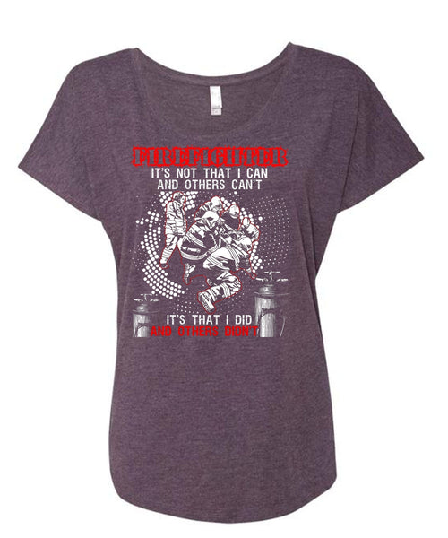 Firefighter It's Not That I Can T Shirt, Being A Firefighter T Shirt, Cool Shirt (Ladies' Triblend Dolman Sleeve)