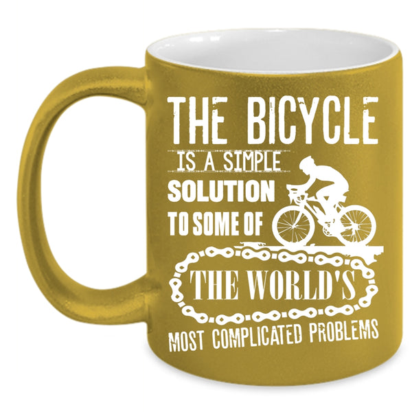 The Bicycle Is A simple Solution Coffee Mug, Outdoor Coffee Cup