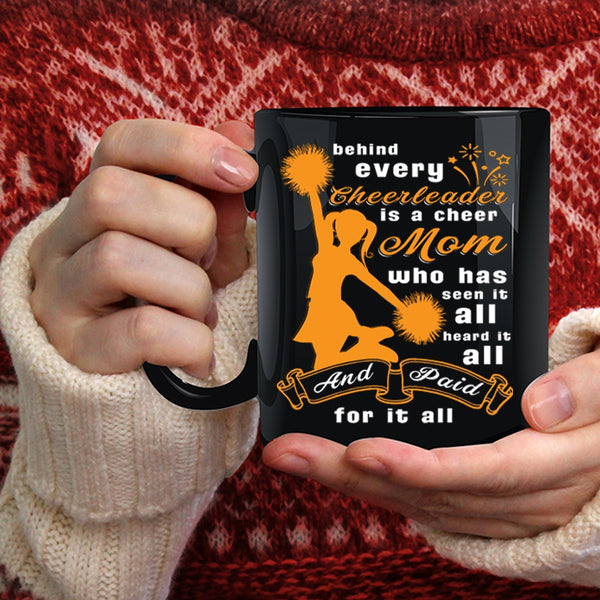 Behind Every Cheerleader Is A Cheer Mom Coffee Mug, Cool Mom Coffee Cup