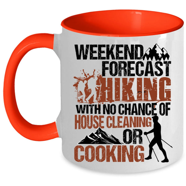 I Love Hiking Coffee Mug, Weekend Forecast Hiking Accent Mug
