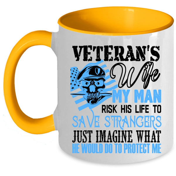 I Love My Veteran Coffee Mug, Veteran's Wife Accent Mug