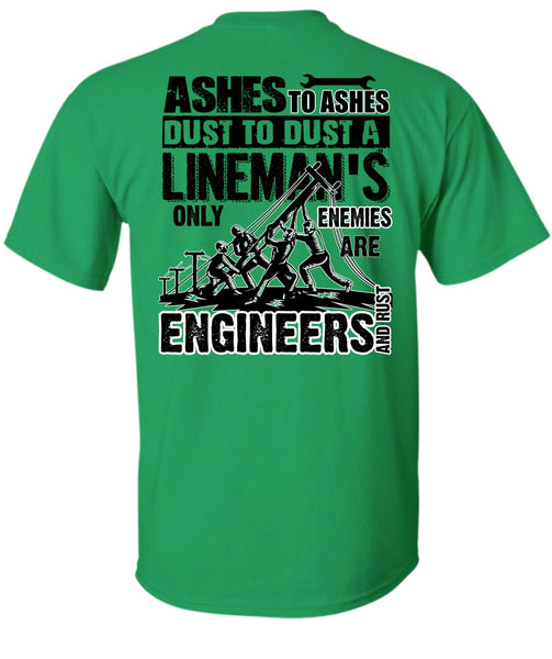 Lineman's Only Enemies T Shirt, I Love Lineman T Shirt
