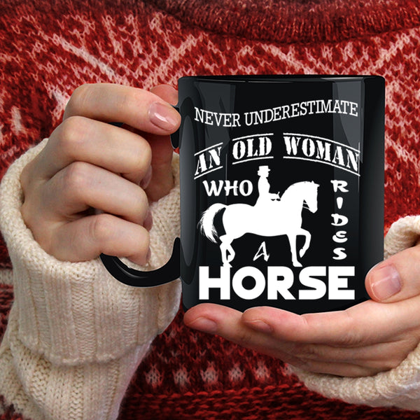 An Old Woman Rides A Horse Coffee Mug, Awesome Grandmas Coffee Cup