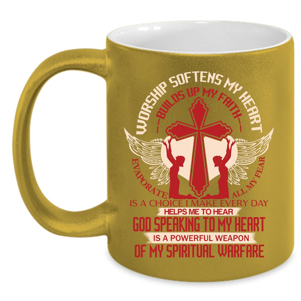 Worship Softens My Heart Coffee Mug, Awesome Coffee Cup
