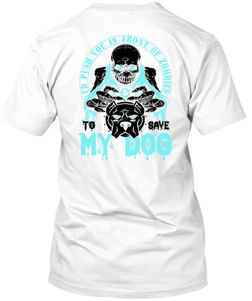 A black t-shirt with the shopify logo